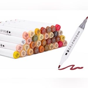 NWT 36 Skin Tone Colors Dual Tip Alcohol Markers Pens
